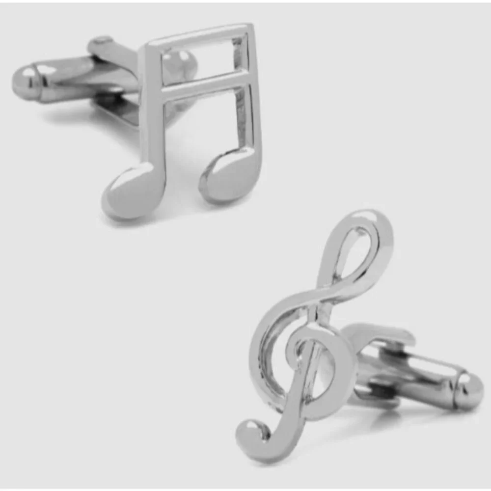 Cufflinks Inc Music Notes Cufflinks Silver Metal Cufflinks